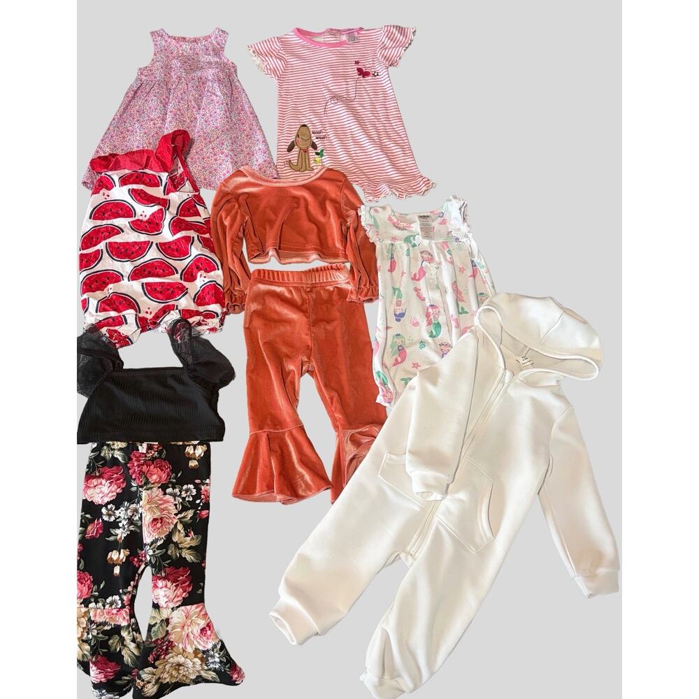 6 Month Baby Girl Clothes Bundle Mixed Brands Dresses Outfit Set 9 Piece Lot